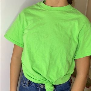 green t shirt